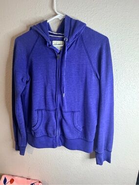 Love Express Purple Zip-Up Hoodie with Hood and Pockets